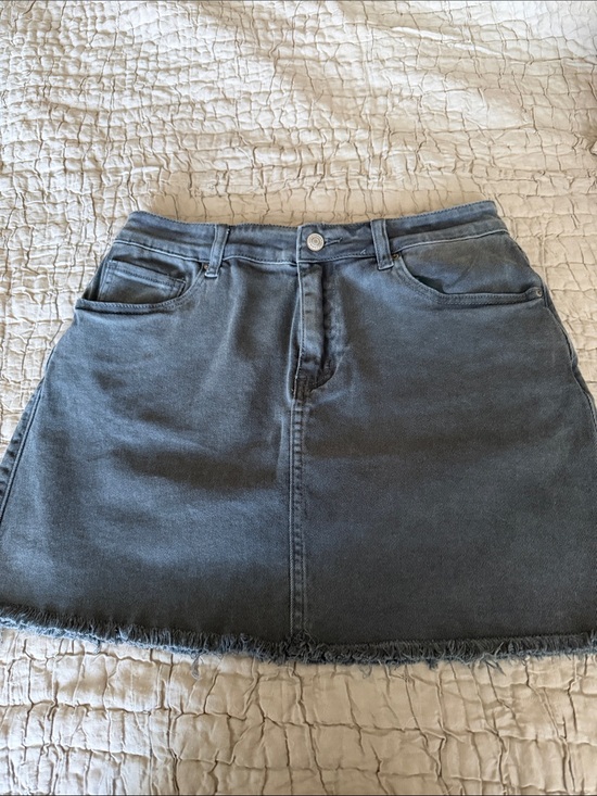Zenana Outfitters Dresses & Skirts - Zenana Outfitters Charcoal Denim A-Line Mini Skirt medium
